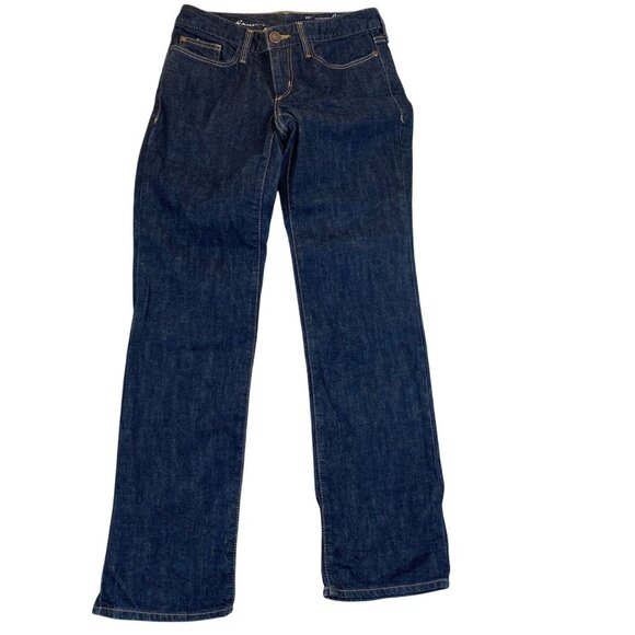 Eddie Bauer Womens Jeans Siize 2 Slim Straight Classic Blue Denim Dark Wash - Picture 1 of 14